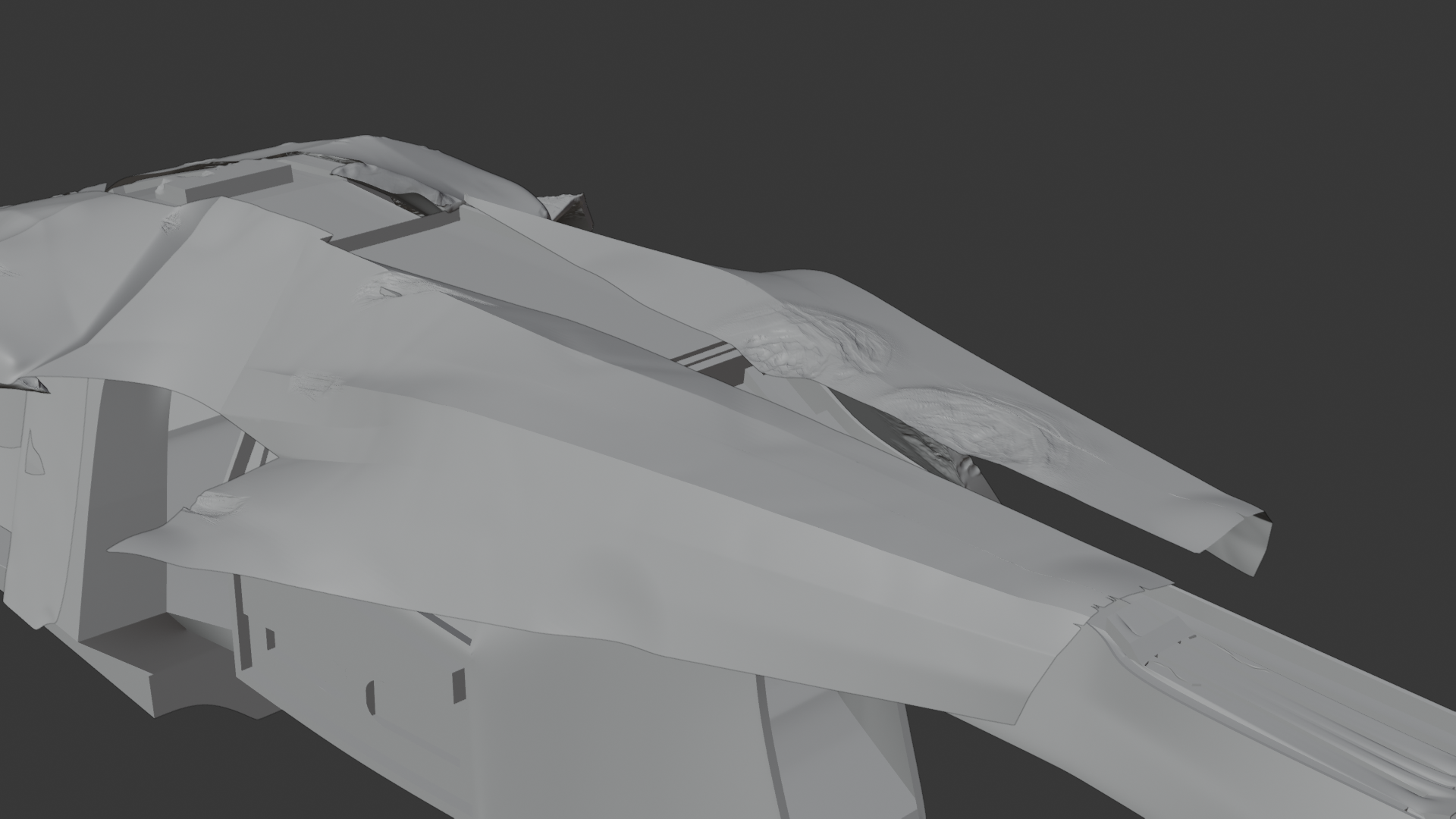 HK Aerial — high poly clay render