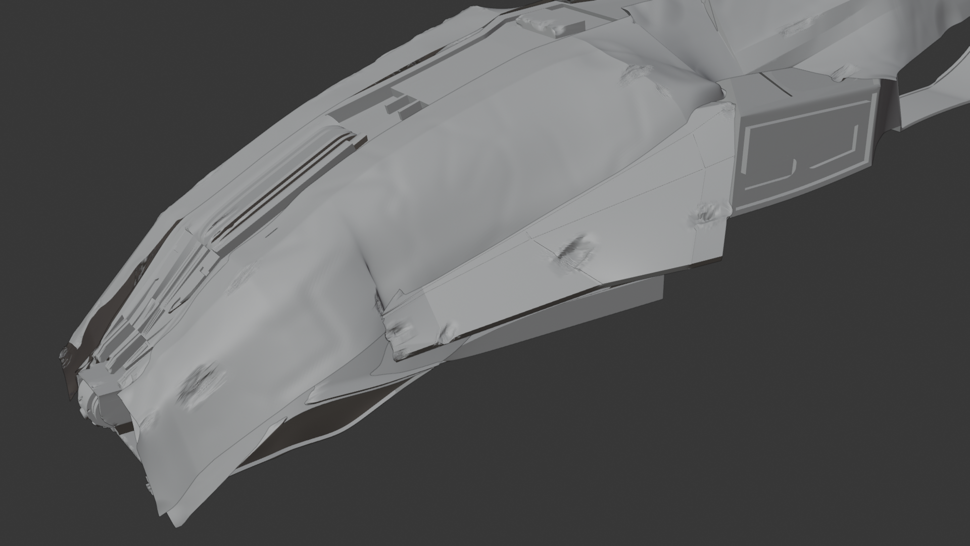 HK Aerial — high poly clay render
