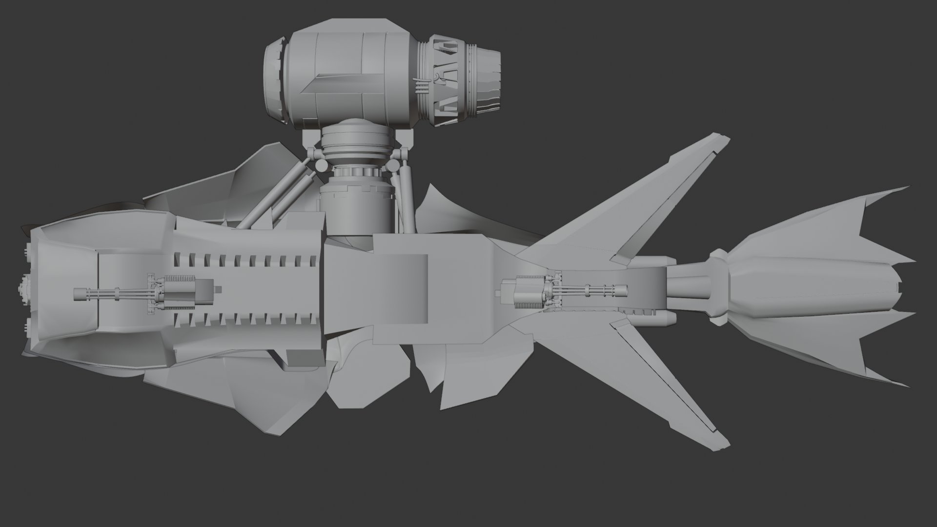 HK Aerial — solid / clay render