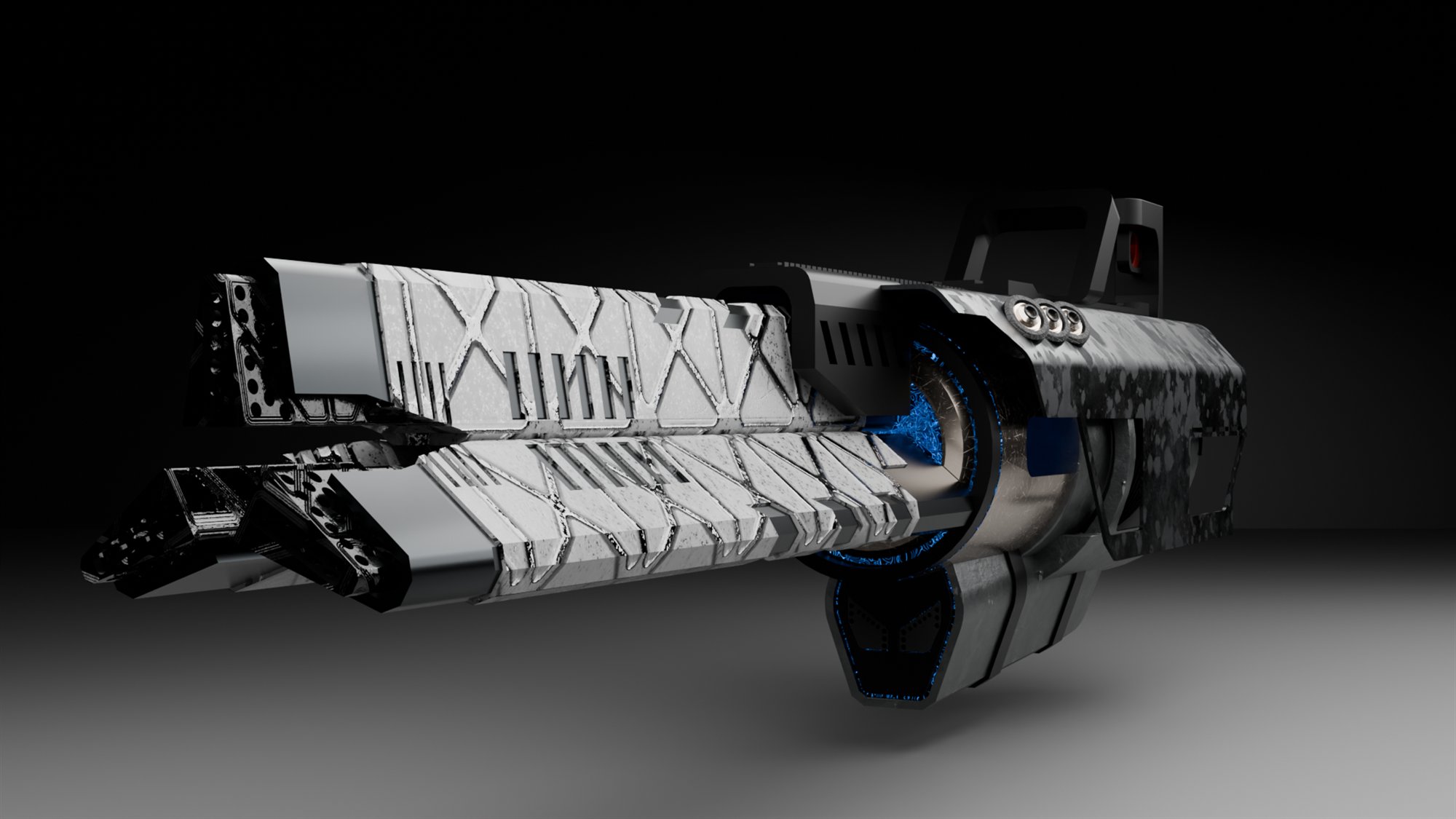 Sci-Fi Weapon — LMG presentation render