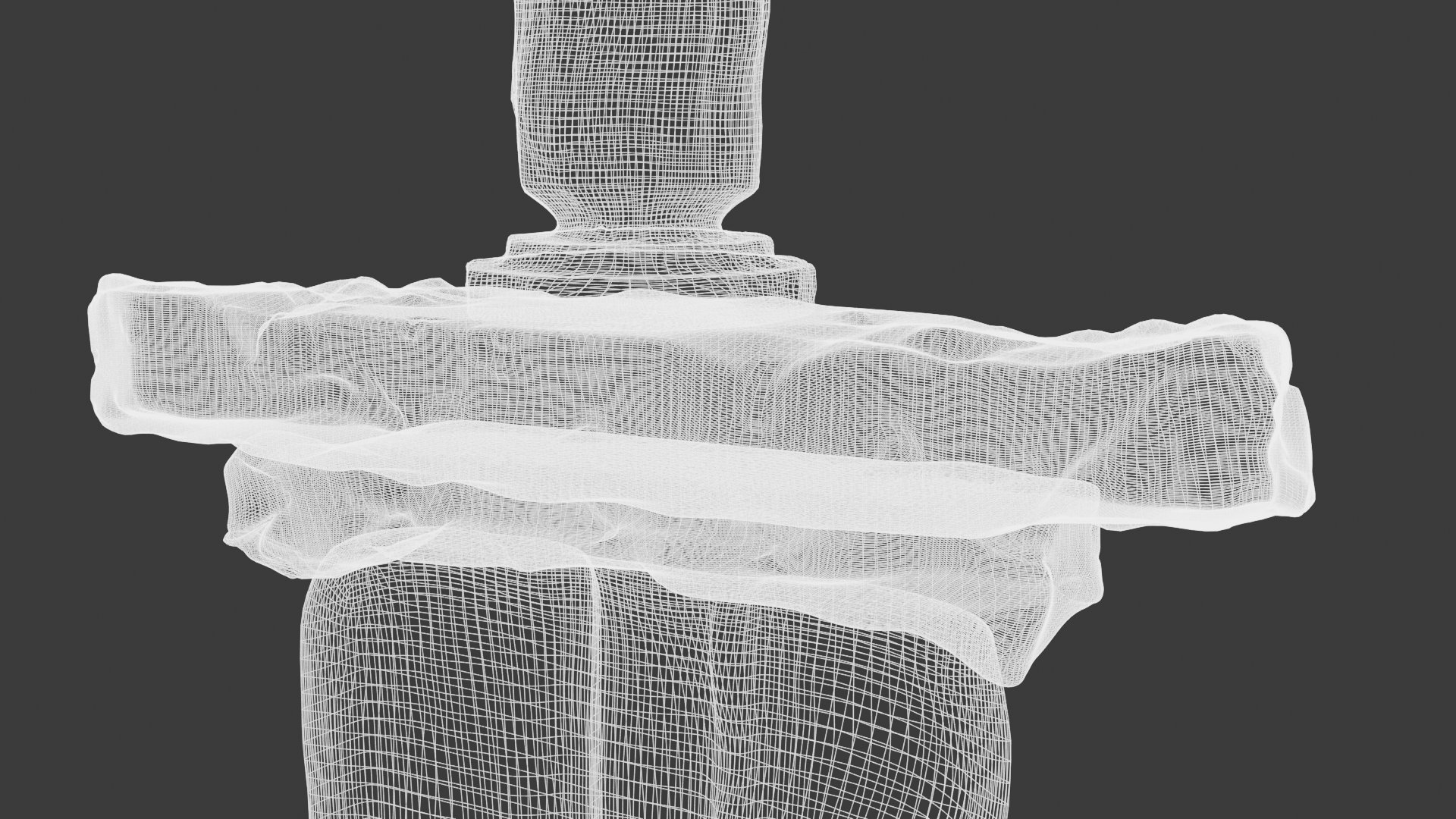 Stone Sword — wireframe topology