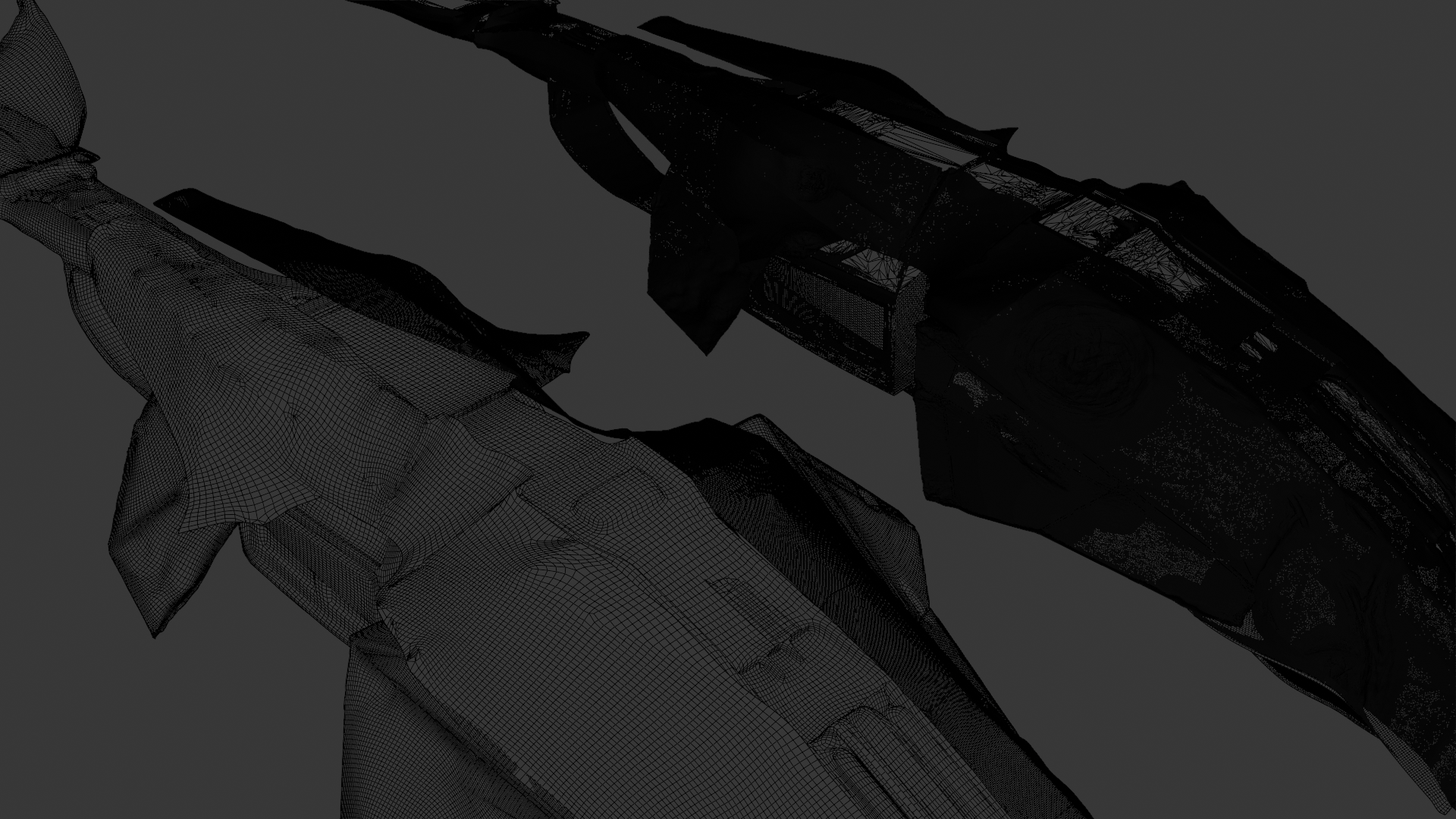 HK Aerial — high and low poly render
