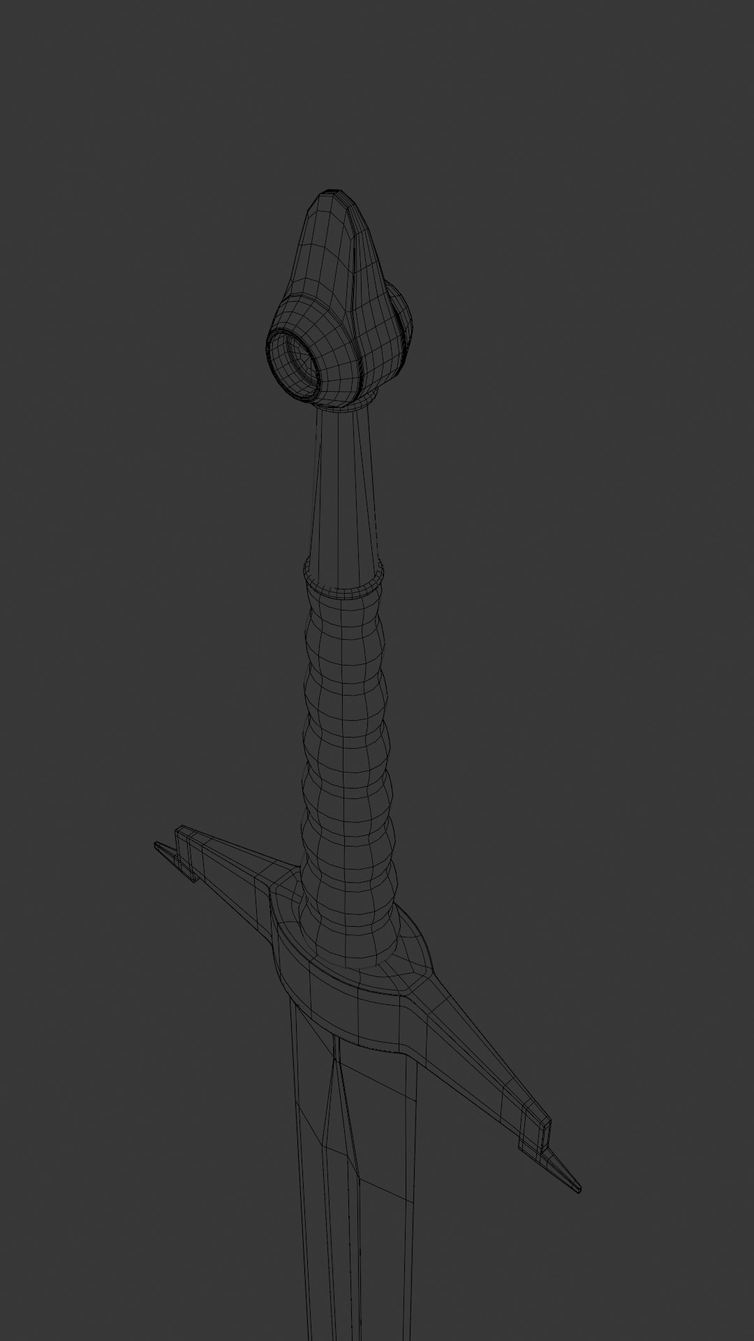 Rune Sword — wireframe topology