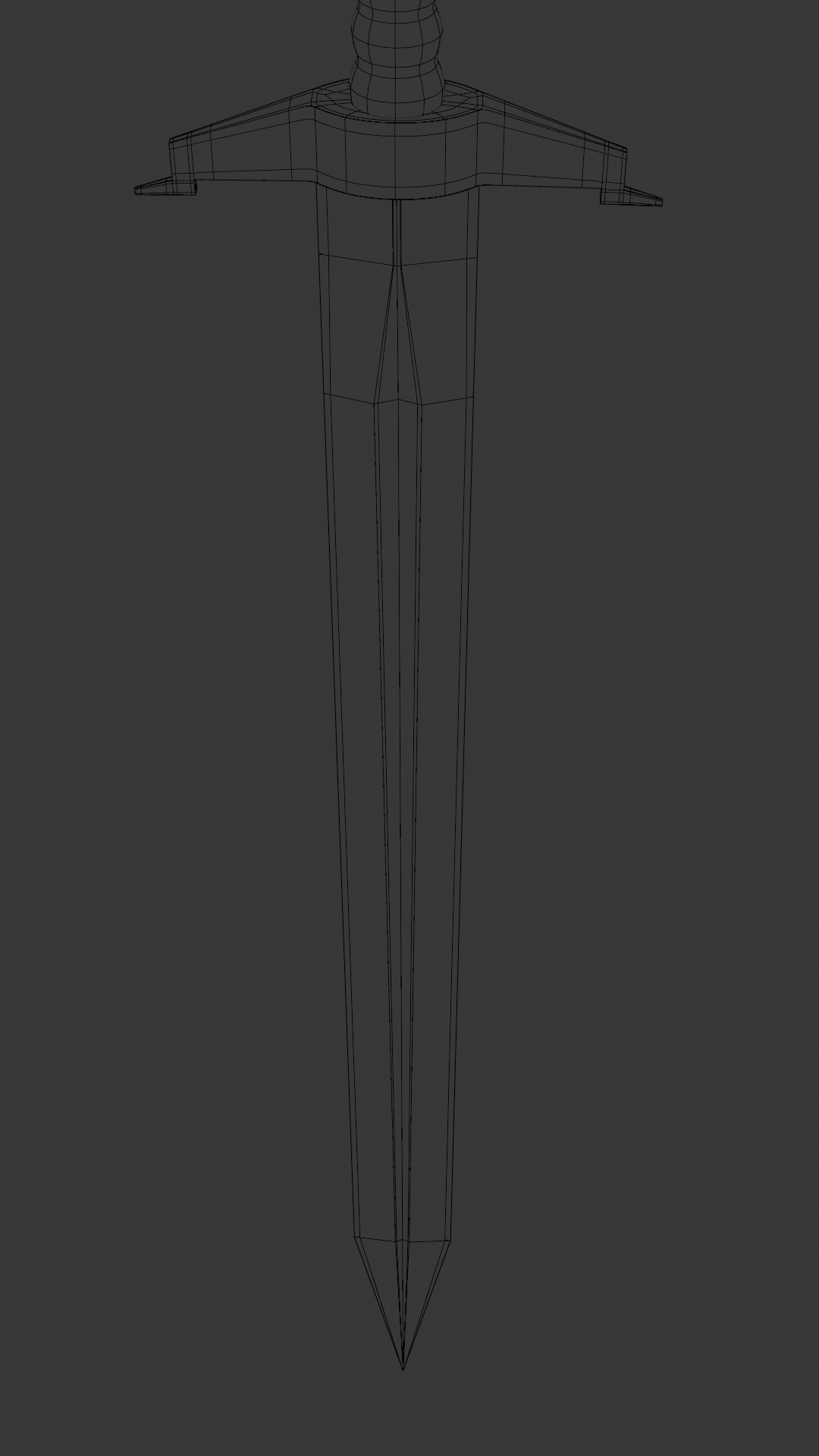 Rune Sword — wireframe topology